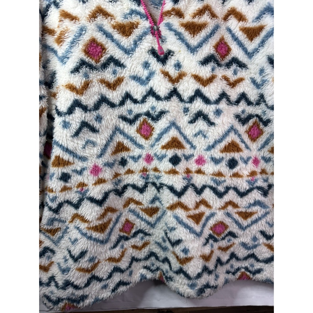 Eddie Bauer Women's XL Sherpa Fleece Quarter-Zip Pullover Southwestern Geometric - Picture 7 of 9